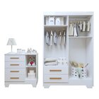 Quarto De Bebê Completo Gêmeos Com Guarda-roupa, 2 Berços E C
