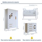 Quarto De Bebê Completo Gêmeos Com Guarda-roupa, 2 Berços E C