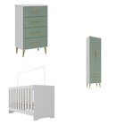 Quarto De Bebê Completo Guarda-roupa 2 Portas 2 Gavetas Com C