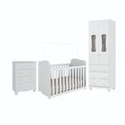 Quarto De Bebê Completo Guarda Roupa 2 Portas Janeladas E Côm