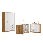 Quarto De Bebê Completo Guarda-roupa 4 Portas, Berço Mini Cam