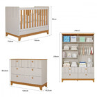 Quarto De Bebê Completo Guarda Roupa 4 Portas Cômoda E Berço