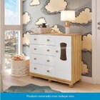 Quarto De Bebê Completo Guarda Roupa Cômoda 3 Portas Janelada