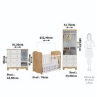 Quarto De Bebê Completo Guarda Roupa Cômoda 3 Portas Janelada