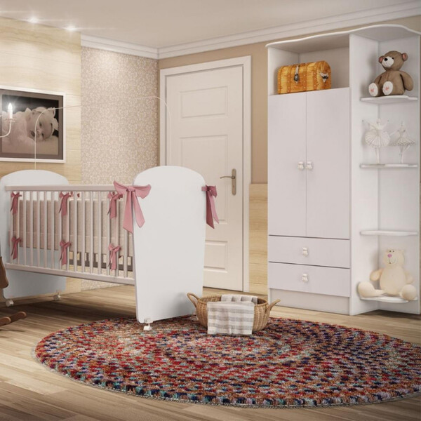 Quarto De Bebê Completo Guarda Roupa E Berço Corujinha Percasa