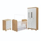 Quarto De Bebê Completo Guarda Roupas 3 Portas Janeladas Cômo