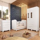 Quarto De Bebê Completo Guarda Roupas 3 Portas Janeladas Cômo