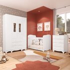 Quarto De Bebê Completo Guarda Roupas 4 Portas Janeladas Cômo