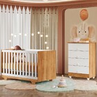 Quarto De Bebê Completo Lara 100% Mdf 4 Gavetas Amadeirado/br