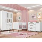 Quarto De Bebê Completo Retrô Lilli Plus - Branco
