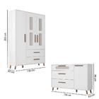 Quarto De Bebê Completo Retrô Lilli Plus - Branco