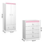 Quarto De Bebê Completo Sabrina 3 Em 1 - Branco/rosa