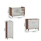 Quarto De Bebê Completo Vintage - Avelã/cinza