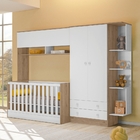 Quarto De Bebê Delaware Roupeiro E Berço Carvalho Rústico Bra