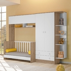 Quarto De Bebê Delaware Roupeiro E Berço Carvalho Rústico Bra