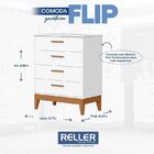 Quarto De Bebê Flip Com Cômoda Gaveteiro Branco Acetinado Com