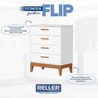 Quarto De Bebê Flip Com Cômoda Gaveteiro Branco Acetinado Com