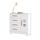 Quarto De Bebê Fly Suede E Branco Com Berço Mini Cama Allegra