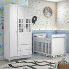 Quarto De Bebê Guarda Roupa 3 Portas Ariane Berço 3 Em 1 Lara