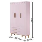 Quarto De Bebê Guarda Roupa 3 Portas Berço 3 Em 1 Retrô Ludmi