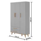 Quarto De Bebê Guarda Roupa 3 Portas Berço 3 Em 1 Retrô Ludmi