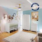 Quarto De Bebê Guarda Roupa 3 Portas Cômoda Bianca Berço Com