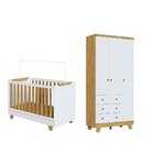 Quarto De Bebê Guarda Roupa 3 Portas E Berço Minicama 4 Em 1