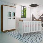 Quarto De Bebê Guarda Roupa 3 Portas Selena Berço 3 Em 1 Gabr
