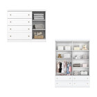 Quarto De Bebê Guarda-roupa 4 Portas 4 Gavetas E Cômoda 4 Gav