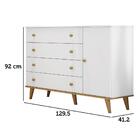 Quarto De Bebê Guarda Roupa 4 Portas Com Gavetas Cômoda 4 Gav