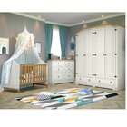 Quarto De Bebê Guarda Roupa 4 Portas Cômoda 6 Gavetas E Berço