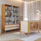 Quarto De Bebê Guarda-roupa 4 Portas E Berço Arredondado 3 Em