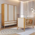 Quarto De Bebê Guarda-roupa 4 Portas E Berço Arredondado 3 Em