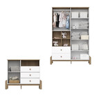 Quarto De Bebê Guarda Roupa 4 Portas E Cômoda Ternura Henn