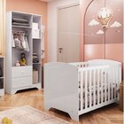 Quarto De Bebê Guarda Roupa Com Janelas Retangulo E Berço Ame