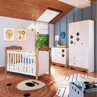 Quarto De Bebê Guarda Roupa Cômoda Com Janelas Losango E Berç