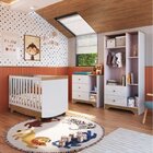 Quarto De Bebê Guarda Roupa Cômoda Com Janelas Losango E Berç