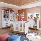 Quarto De Bebê Guarda Roupa Cômoda E Berço Americano Deby Ret