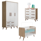 Quarto De Bebê Malawi Carvalho Rústico Branco