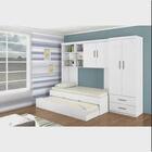 Quarto De Bebê Modulado Roupeiro + Cama Branco Brilho