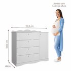 Quarto De Bebê Provençal Berço Capitonê Cômoda 4 Gavetas Guar