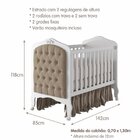 Quarto De Bebê Provençal Berço Capitonê Cômoda 4 Gavetas Guar