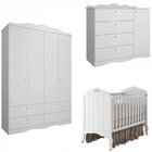 Quarto De Bebê Provençal Berço Cômoda 4 Gavetas Guarda Roupa