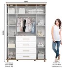 Quarto De Bebê Retrô Com Berço 100% Mdf Guarda Roupa 4 Portas