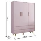 Quarto De Bebê Retrô Guarda Roupa 3 Portas Cômoda Berço Com C