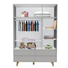 Quarto De Bebê Retrô Guarda Roupa 3 Portas Cômoda Berço Com C
