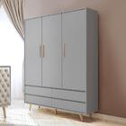 Quarto De Bebê Retrô Guarda Roupa 3 Portas Cômoda Berço Com C