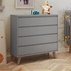 Quarto De Bebê Retrô Guarda Roupa 3 Portas Cômoda Berço Com C