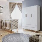 Quarto De Bebê Retrô Lorena Berço Com Capitonê Guarda Roupa I