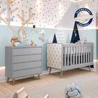 Quarto De Bebê Retrô Lorena Com Colchão Berço Mini Cama Com C